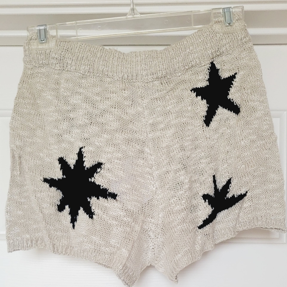 NWT Star Print Knit Sweater Drawstring Shorts - Picture 6 of 10